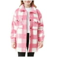 thumbnail image 1 of Taqqpue Girls Plaid Jacket Shirts Long Sleeve Button Down Shirt Fall Winter Plus Size Outwear Tops with Pockets for Girls 4-15 Years, 1 of 6