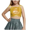 thumbnail image 1 of Taqqpue Girls Sleeveless Tank Top Sequin Spaghetti Strap Crop Cami Camisole Casual Solid Color Sparkly Dance Blouse for Girls 4-14Y, 1 of 4