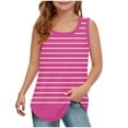 thumbnail image 1 of Taqqpue Girls T Shirts Sleeveless Scoop Neck Tank Tops Flowy Striped Loose Tops Summer Casual Fashion Tunic Tee Shirts 5-14 Years, 1 of 6