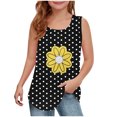 thumbnail image 1 of Taqqpue Girls Tank Tops Kids Summer Crewneck Neck Sleeveless Shirts Casual Cute Floral Printed T Shirts 5-14 Years, 1 of 6