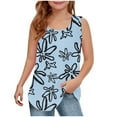 thumbnail image 1 of Taqqpue Girls Tank Tops Kids Summer Crewneck Neck Sleeveless Shirts Casual Cute Floral Printed T Shirts 5-14 Years, 1 of 6