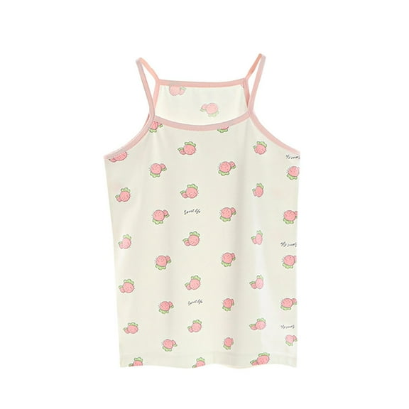 Taqqpue Girls Tank Tops Sleeveless Undershirts Casual Basic Dance Cami Top Prints Spaghetti Strap Camisole 2-12 Years