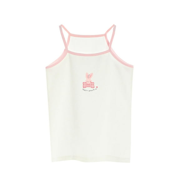 Taqqpue Girls Tank Tops Sleeveless Undershirts Casual Basic Dance Cami Top Prints Spaghetti Strap Camisole 2-12 Years