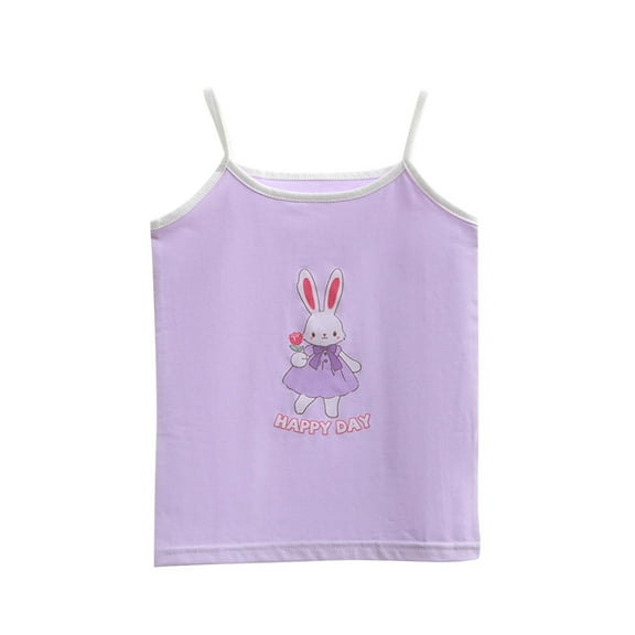 Taqqpue Girls Tank Tops Sleeveless Undershirts Casual Basic Dance Cami Top Prints Spaghetti Strap Camisole 2-12 Years