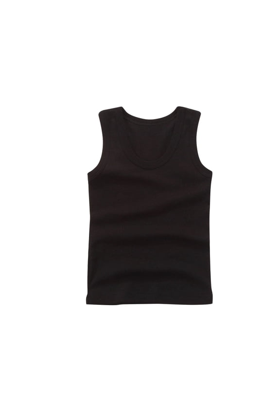 Girls Tank Tops Soft Cotton Crewneck Sleeveless Athletic Undershirt Lightweight Hem Loose Fit Cute Summer Top Dancewear Solid Wide Strap Comfortable Racerback Tank 2-14 Years