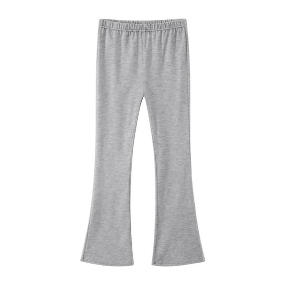 Taqqpue Girls Yoga Leggings High Waist Bell Bottom Pants Casual Solid Color Cotton Flare Leggings for Girls 3-14Y