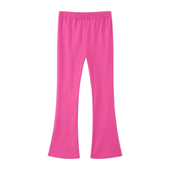 Taqqpue Girls Yoga Leggings High Waist Bell Bottom Pants Casual Solid Color Cotton Flare Leggings for Girls 3-14Y
