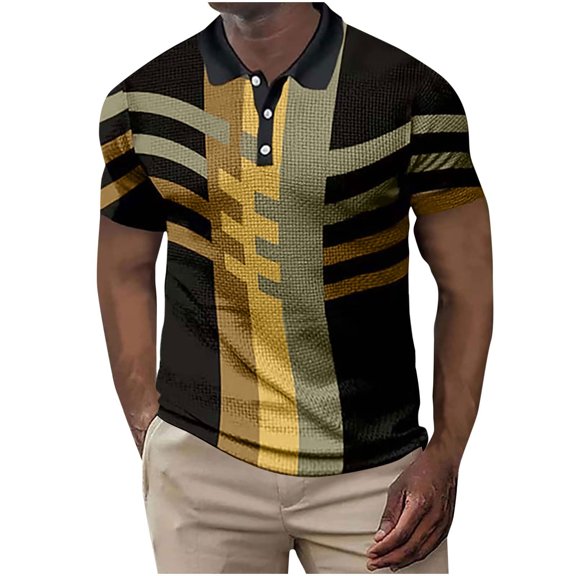 Taqqpue Golf Shirts for Men Casual V Neck Button Short Sleeve Gym Workout T-Shirt Moisture Wicking Performance Quick Dry Active Blouse Tops