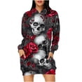 thumbnail image 1 of Taqqpue Halloween Costume Hoodie Dress for Women Fashion Ghost Pumpkin Witch Mini Dresses Long Sleeve Outfit Cosplay Halloween Party Dress with Pockets, 1 of 7