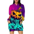 thumbnail image 1 of Taqqpue Halloween Costume Hoodie Dress for Women Fashion Ghost Pumpkin Witch Mini Dresses Long Sleeve Outfit Cosplay Halloween Party Dress with Pockets, 1 of 7