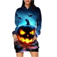 thumbnail image 1 of Taqqpue Halloween Print Hoodie Dress for Women Ghost Pumpkin Witch Mini Dresses Halloween Costumes Long Sleeve Cosplay Halloween Party Dress with Pockets, 1 of 7