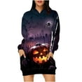 thumbnail image 1 of Taqqpue Halloween Print Hoodie Dress for Women Ghost Pumpkin Witch Mini Dresses Halloween Costumes Long Sleeve Cosplay Halloween Party Dress with Pockets, 1 of 7