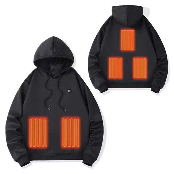 Taqqpue Heated Hoodie for Boys Girls USB Electric Heated Hooded Sweatshirt Heating Warm Outdoor Pullover Hoodies with Pockets