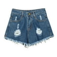 thumbnail image 1 of Taqqpue High Waisted Stretchy Jean Shorts for Women,Casual Summer Ripped Frayed Distressed Denim Shorts Raw Hem Junior Shorts Jeans Hot Short Jeans, 1 of 3