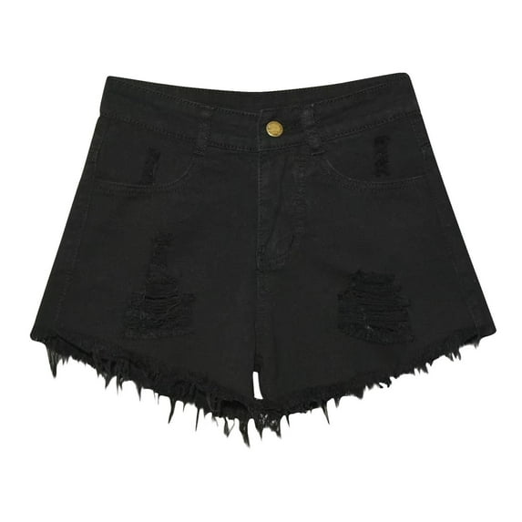 Taqqpue High Waisted Stretchy Jean Shorts for Women,Casual Summer Ripped Frayed Distressed Denim Shorts Raw Hem Junior Shorts Jeans Hot Short Jeans