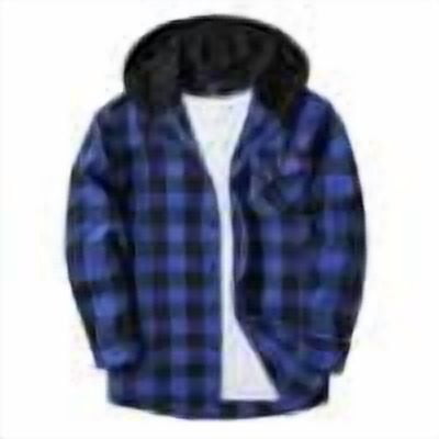 Taqqpue Hoodie Shirt for Men Casual Button Down Plaid Shirt Jacket Classic Drawstring Long Sleeve Shacket Coats with Pockets Under 10