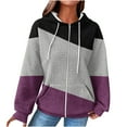 thumbnail image 1 of Taqqpue Hoodies for Women Casual Long Sleeve Full Zip Drawstring Oversized Hooded Sweatshirts Kangroo Pocket Loose Waffle Knit Hoodies Coat Colorblock Hooded Pullover Jacket Outwear, 1 of 7