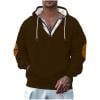 thumbnail image 1 of Taqqpue Hoodies for Men Casual Solid Color Hooded Sweatshirts Fall Winter Plus Size Quarter Zip Pullover Tops with Pockets, 1 of 7