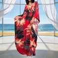 thumbnail image 1 of Taqqpue Kaftan Dress for Women,Plus Size Hawaiian Batwing Sleeve Beach Cover Up Loose Vacation Maxi Dress Summer Swimsuit Dresses Under 10 Dollars for Women, 1 of 10