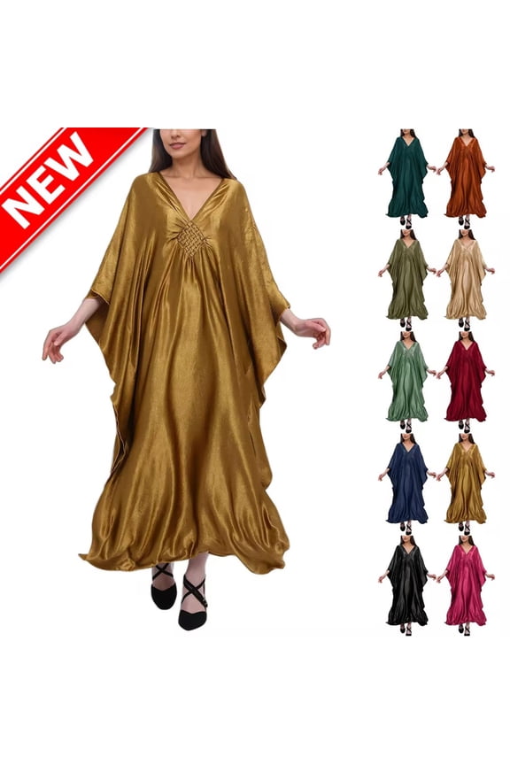 Kaftan Dresses for Women Solid Color Plus Size Bathing Suit Cover up Caftan Maxi Beach Dresses