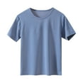 thumbnail image 1 of Taqqpue Kid's Short Sleeve T-Shirt Girls' Cotton Tee Crewneck Boys' T-Shirts Solid Color Dry Fit Athletic Plus Size Tops 3-16 Years, 1 of 5