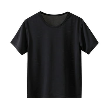 Taqqpue Kid's Short Sleeve T-Shirt Girls' Cotton Tee Crewneck Boys' T-Shirts Solid Color Dry Fit Athletic Plus Size Tops 3-16 Years