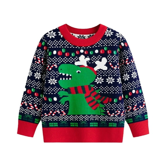 Taqqpue Kids Christmas Sweater for Boy Girls Ugly Christmas Sweater Fall Winter Casual Crewneck Pullover Xmas Clothes for Girls 3-8 Years