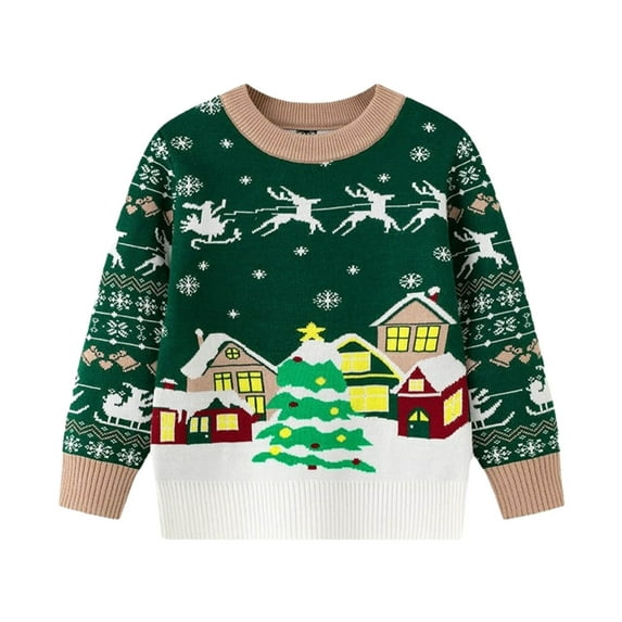 Taqqpue Kids Christmas Sweater for Boy Girls Ugly Christmas Sweater Fall Winter Casual Crewneck Pullover Xmas Clothes for Girls 3-8 Years