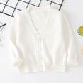 thumbnail image 1 of Taqqpue Long Sleeve Cardigan for Girls Casual Solid Color V Neck Button Down Sweater Jackets Plus Size Outerwear Loose Fit Knitted Blouse Tops for Kids 2-10Y, 1 of 5