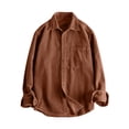 thumbnail image 1 of Taqqpue Long Sleeve Shirts for Men Corduroy Button Down Shirt Collared Plus Size Fall Tops with Pocket, 1 of 8