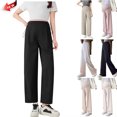 thumbnail image 1 of Taqqpue Maternity Dress Pants Solid Color Over The Belly Stretchy Work Slack Pregnancy Pants Wide Leg Lounge Trousers, 1 of 5