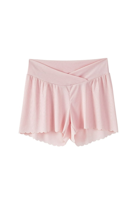 Maternity Shorts for Women Summer Comfy Over Belly Pregnancy Shorts Solid Color Baggy Breathable Sleep Short