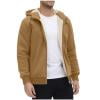 Taqqpue Men Fleece Hoodies Casual Solid Color Drawstring Zipper Hooded Sweatshirt Tops Fall Winter Loose Fit Plus Size Jackets Outwear with Pockets