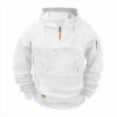 thumbnail image 1 of Taqqpue Men Hoodies Casual Solid Color Drawstring 1/4 Zipper Hooded Sweatshirt Fall Winter Loose Fit Plus Size Pullover Tops with Pockets, 1 of 5