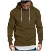 thumbnail image 1 of Taqqpue Men Hoodies Casual Solid Color Drawstring Half Zip Pullover Tops Fall Winter Loose Fit Sport Plus Size Hooded Sweatshirt Outwear with Pockets, 1 of 6