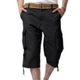 thumbnail image 1 of Taqqpue Men's Cargo Shorts 3/4 Relaxed Fit Work Shorts 7 Pockets Cotton Elastic Waist Summer Hiking Shorts Knee Capri Cargo Shorts, 1 of 7