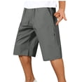 thumbnail image 1 of Taqqpue Men's Cargo Shorts Elastic Waistband Drawstring Summer Casual Cotton Relaxed Fit Work Shorts Solid Color Athletic Shorts with Zipper Pockets, 1 of 6