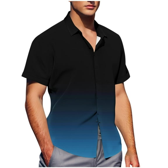 Taqqpue Men's Casual Button Down Shirts Short Sleeve Plus Size Tops Summer Fashion Vacation Beach Shirt S-4XL