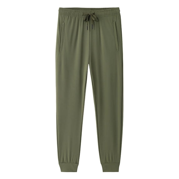 Taqqpue Men's Casual Pants Athletic Joggers Stretch Breathable Lightweight Pants Elastic Waist Drawstring Pant Summer Cooling Outdoor Trousers