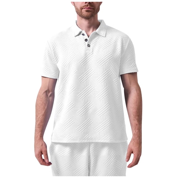 Taqqpue Men's Casual Shirts Collared Short Sleeve Shirt Lounge Daily Fashion Outdoor Summer Tee Tops S-3XL