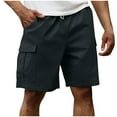 thumbnail image 1 of Taqqpue Men's Casual Shorts Elastic Waist Drawstring Work Shorts Lightweightt Outdoor Summer Solid Beach Shorts with Pockets, 1 of 6
