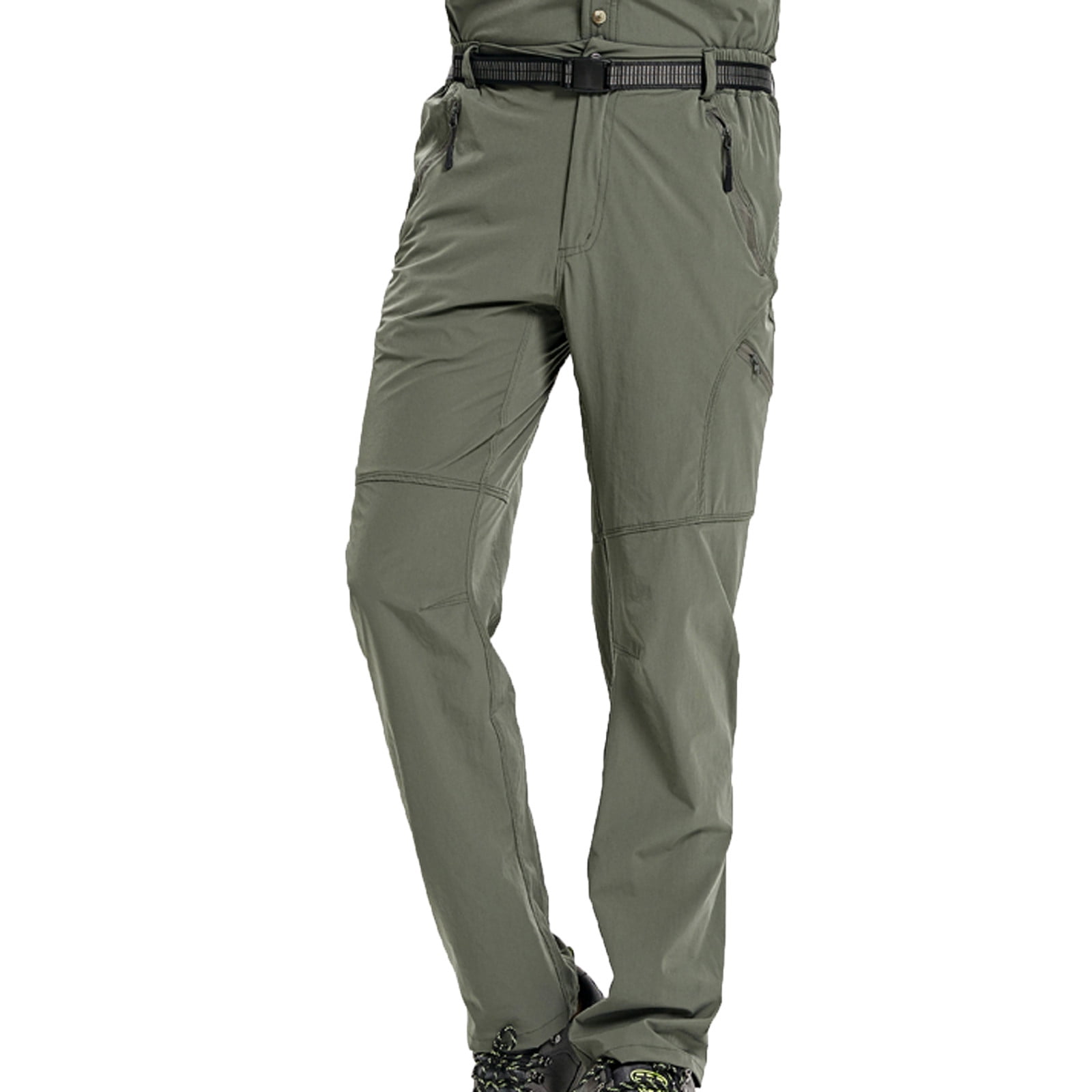 Taqqpue Men's Hiking Pants with Belt Outdoor Quick-Dry Lightweight  Waterproof Fishing Mountain Pants Tactical Pants Breathable Climbing  Camping Cargo