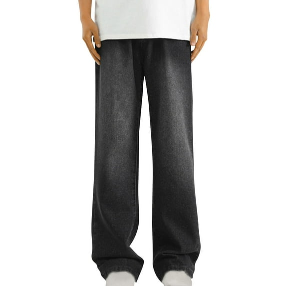 Taqqpue Men's Jeans Super Comfort Casual Relaxed Fit Classic Vintage Denim Jeans Stretch Straight-Leg Regular Fit Denim Loose Fit Classic Jeans Pants