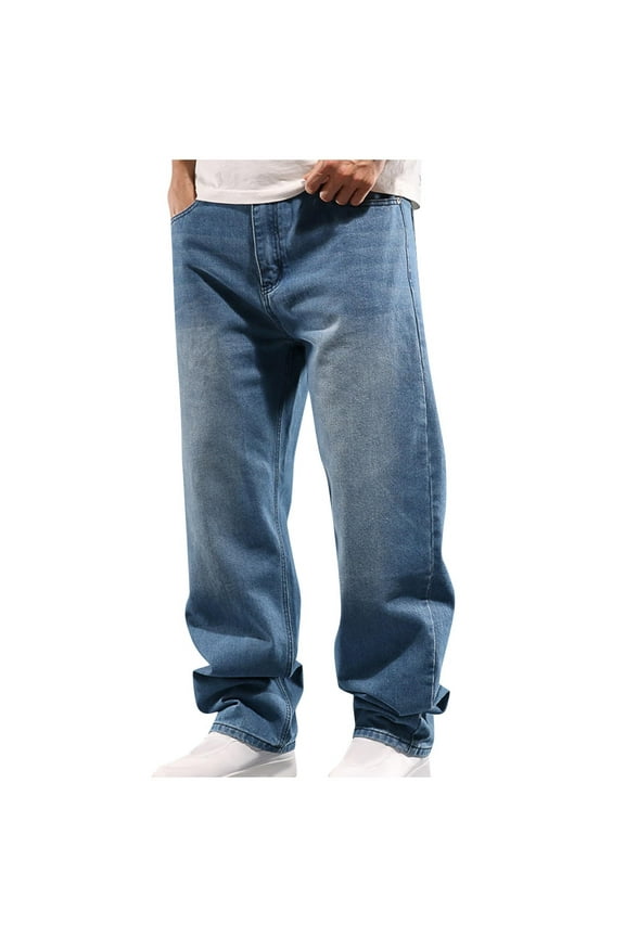 Men's Jeans Super-Comfort Relaxed Fit Plus Size Denim Jeans Stretch Straight-Leg Regular Fit Denim Slim Fit Classic Jeans Pants S-5XL