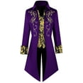 thumbnail image 1 of Taqqpue Men's Medieval Tailcoat Jacket Embroidery Vintage Gothic Steampunk Tuxedo Halloween Victorian Literature Retro Costume Coat Uniform, 1 of 8