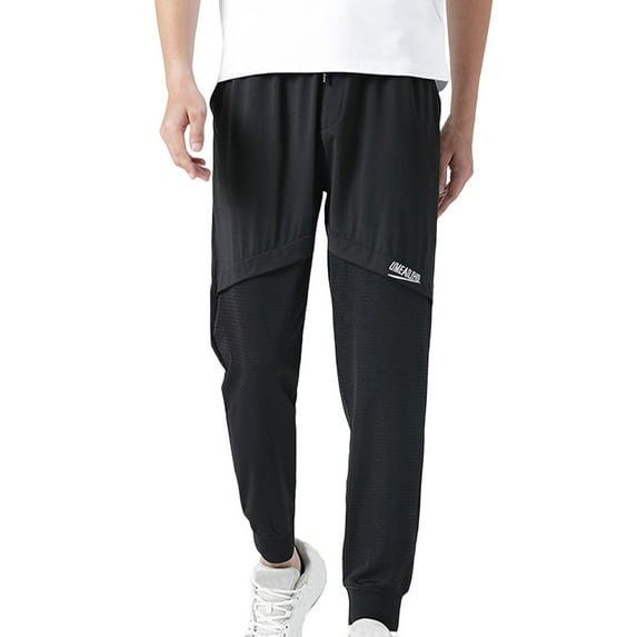 Taqqpue Men's Plus Size Casual Pants Elastic Waist Drawstring Straight Leg Athletic Pants Lightweight Beach Summer Outdoor Travel Trousers M-5XL