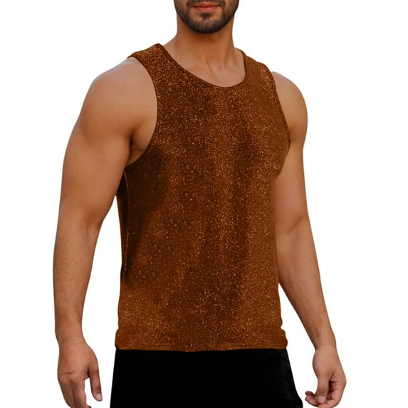 Taqqpue Men's Plus Size Tank Tops Casual Crew Neck Solid Color Sleeveless Workout Muscle Shirt Loose Fit Quick Dry Athletic Bodybuilding Gym Tee Shirts