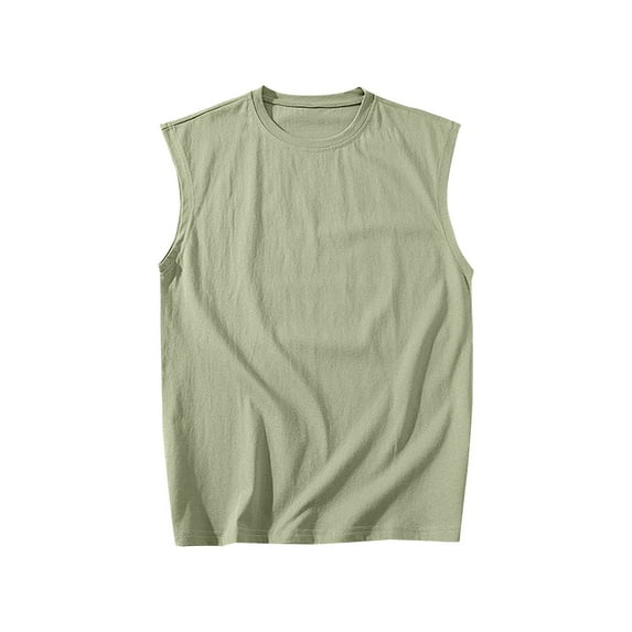 Taqqpue Men's Plus Size Tank Tops Solid Color Quick Dry Sleeveless Workout Muscle Shirt Swim Beach Athletic Bodybuilding Gym Performance Tee Shirts