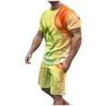 thumbnail image 1 of Taqqpue Men's Summer Short Sleeve T-Shirt & Shorts 2 Piece Outfits Printed Plus Size Casual Sports Athletic Jogging Sets S-5XL, 1 of 7