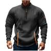 thumbnail image 1 of Taqqpue Men's Sweatshirt Solid Color Long Sleeve Athletic Sweatshirt Running Shirts Lightweight Quick Dry Quarter Zip Pullover Tops with Pockets for Men Workout Gym Golf, 1 of 4